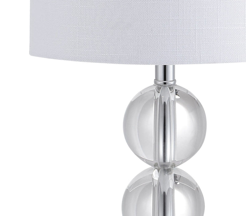 18" Novelty Table Lamp LED With Drum Shade - Clear