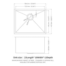 Load image into Gallery viewer, Modern Undermount Stainless Steel Kitchen Sink 16 Gauge, Deep Single Bowl

