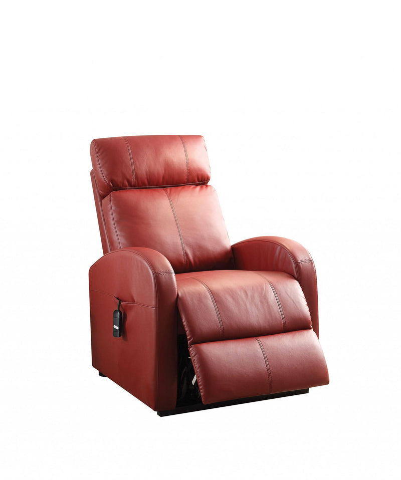 Tufted Faux Leather Power Lift AssiStand Recliner - Red