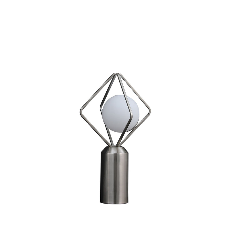 Geometric Pedestal Contemporary Table or Desk Lamp - Silver
