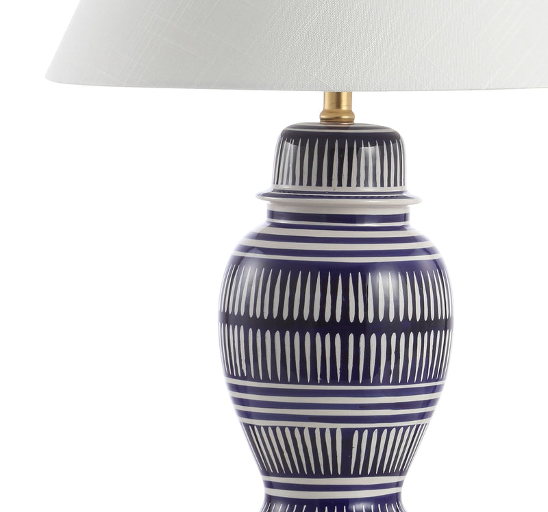27" Urn Table Lamp With Empire Shade - Blue