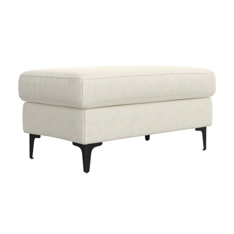 36" Fabric Ottoman - Cream / Black