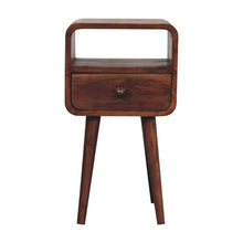 Load image into Gallery viewer, 22" Modern Solid Wood Square One Drawer Nightstand - Brown
