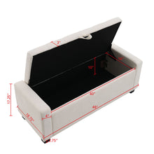Load image into Gallery viewer, Upholstered Storage Ottoman Bench With Button Tufting And Safety Hinge
