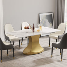 Load image into Gallery viewer, Modern Artificial Stone Panel Stainless Steel Curved Legs, Can Accommodate 6 - 8 People
