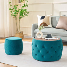 Load image into Gallery viewer, Nesting Ottomans 2 Piece With Tray, 4 In 1 Function
