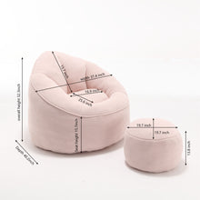 Load image into Gallery viewer, Bedding Bean Bag Sofa Chair High Pressure Foam With Footrest
