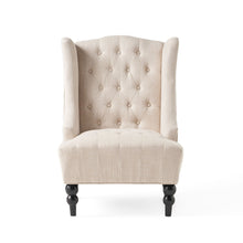 Load image into Gallery viewer, Contemporary Hi Back Club Chair With Wingback Design - Light Beige
