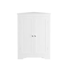 Load image into Gallery viewer, Corner Cabinet With 2 Doors And Adjustable Shelves, Freestanding Narrow Storage Organizer For Bathroom - White
