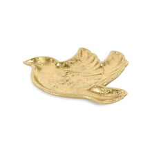 Load image into Gallery viewer, 7" Cast Iron Dove Handmade Trinket Tray - Gold
