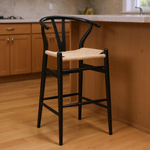 Load image into Gallery viewer, Solid Wood Low Back Counter Height Bar Chair - Natural / Black
