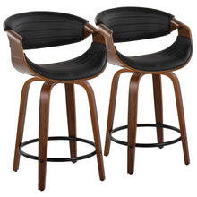 Load image into Gallery viewer, Symphony - Mid Century Modern Fixed Height Counter Stool With Swivel With Round Footrest (Set of 2)
