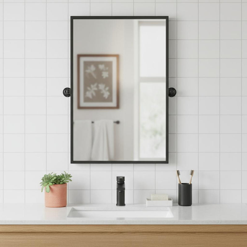 Framed Bathroom Vanity Mirror - Black