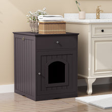 Load image into Gallery viewer, Pet House Cat Litter Box Enclosure With Drawer, Side Table

