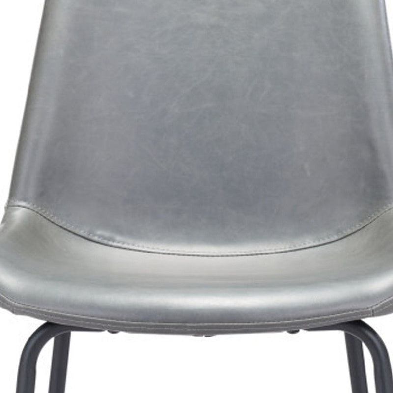 Steel Low Back Bar Height Bar Chair - Gray / Black
