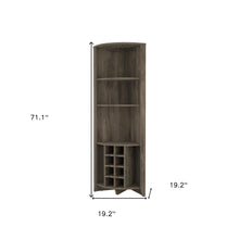 Load image into Gallery viewer, 71" Wood Corner Bar Cabinet - Gray
