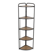 Load image into Gallery viewer, Five Tier Corner Bookcase - Black / Brown
