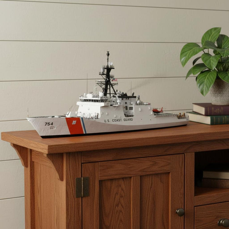 Hand Painted Model Boat (624484) - White