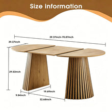 Load image into Gallery viewer, Dining Table, Flexible Extendable Oval Design With Slatted Legs - Natural Wood
