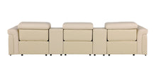Load image into Gallery viewer, Top Grain Leather Reclining Metal USB Sofa (720364) - Beige
