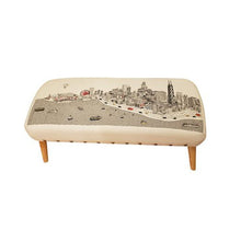 Load image into Gallery viewer, Wool Ottoman 38" - Brown / Cream
