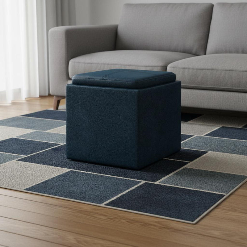 Upholstery Storage Ottoman - Blue