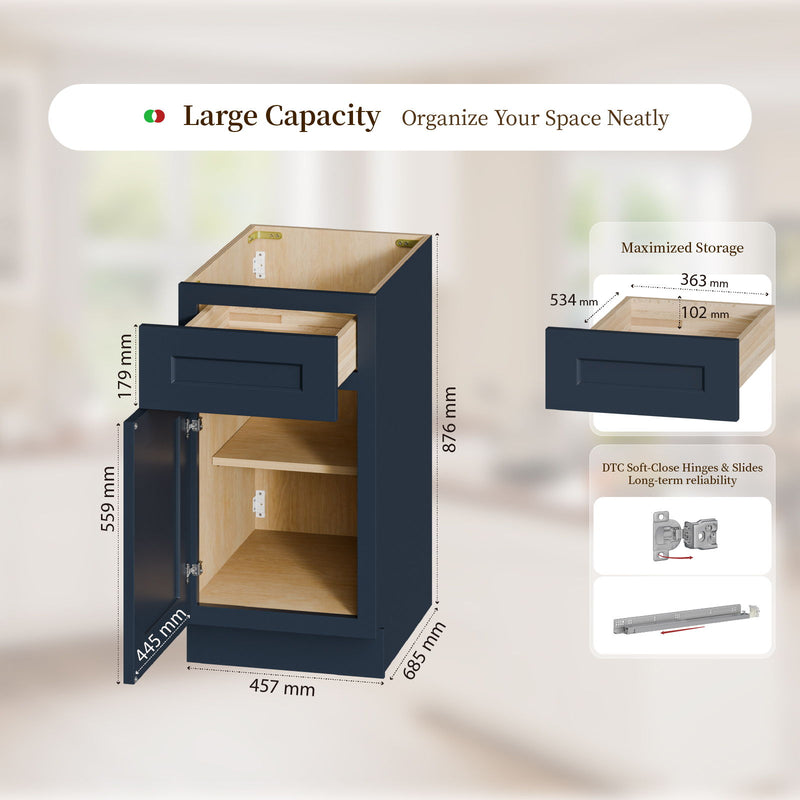 Shaker Base Cabinet & Soft-Close Door And Drawer