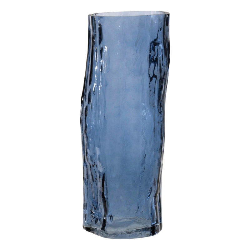Glass Wavy Table Vases (Set of 2) - Blue