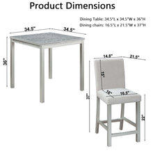 Load image into Gallery viewer, 5 Piece Counter Height Table Set, Square Table And 4 Upholstered Chairs
