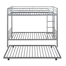 Load image into Gallery viewer, Twin-Over-Twin Metal Bunk Bed With Trundle,Can be Divided into two beds,No Box Spring needed ,White ( old sku: MF194806AAN )
