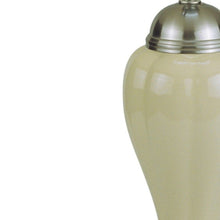 Load image into Gallery viewer, Ceramic Urn Table Lamp With White Empire Shade - Ivory And Silver
