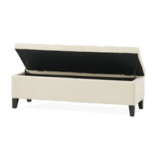 Load image into Gallery viewer, Button Tufted Diamond Stitch Storage Ottoman - Beige
