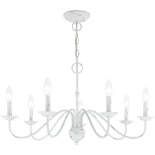Load image into Gallery viewer, Seven Light Dimmable Chandelier With Shades - Antiqued White
