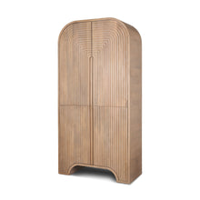 Load image into Gallery viewer, 72" Solid Wood Texture Door Arched Cabinet With Four Doors - Natural
