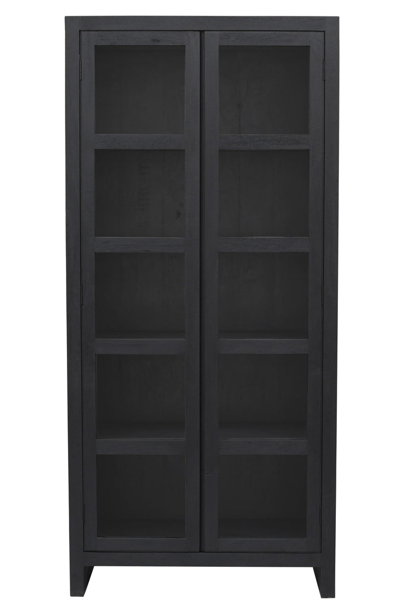 Distressed Solid Wood Frame Accent Cabinet With Two Doors - Graphite