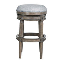 Load image into Gallery viewer, 31" Solid Wood Swivel Backless Bar Height Bar Chair - Pearl Silver / Gray
