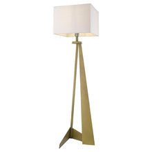 Load image into Gallery viewer, Traditional Shaped Floor Lamp With White Novelty Shade - Brass
