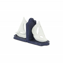 Load image into Gallery viewer, Sailboat Decorative Bookends (Set of 2) - Blue / White
