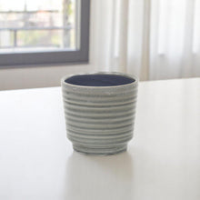 Load image into Gallery viewer, Striped Round Pot Planter (487405) - Gray
