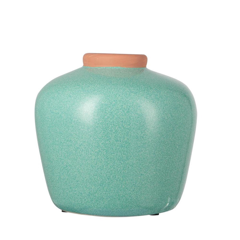 Mottled Round Table Vase - Blue / Brown