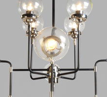 Load image into Gallery viewer, Sputnik Eight Light Metal Chandelier With Shades - Black / White
