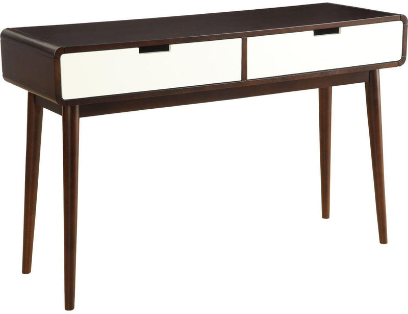 Double Drawer Console Table - Mahogony And White