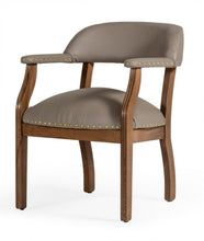 Load image into Gallery viewer, Nailhead Faux Leather Dining Arm Chair - Taupe
