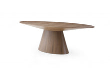 Load image into Gallery viewer, 95" Oval Solid Wood Pedestal Base Dining Table - Brown
