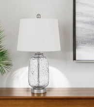 Load image into Gallery viewer, Metal Cylinder Table Lamp With White Empire Shade - Nickel
