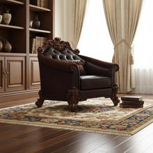 Load image into Gallery viewer, Faux Leather Tufted Barrel Chair - Dark Brown
