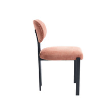 Load image into Gallery viewer, Chenille And Metal Partially Open Back Dining Side Chairs (Set of 2) - Black / Salmon
