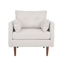 Load image into Gallery viewer, Contemporary Fabric Club Chair With Birch Wood Legs - Beige
