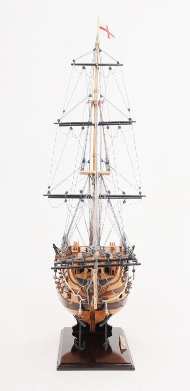 HMS Victory Bow Section Hand Painted Decorative Boat - Brown