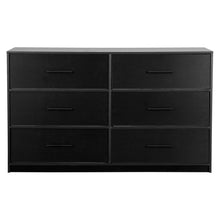 Load image into Gallery viewer, Wood Six Drawer Dresser - Black

